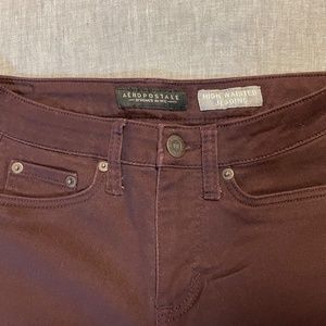 Aeropostale High Waisted Jegging Size 0 regular merlot color